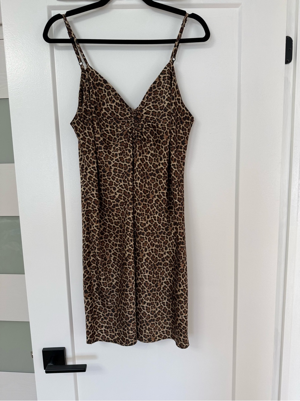 Suzy Shier Brown Leopard Print Mini Slip Dress